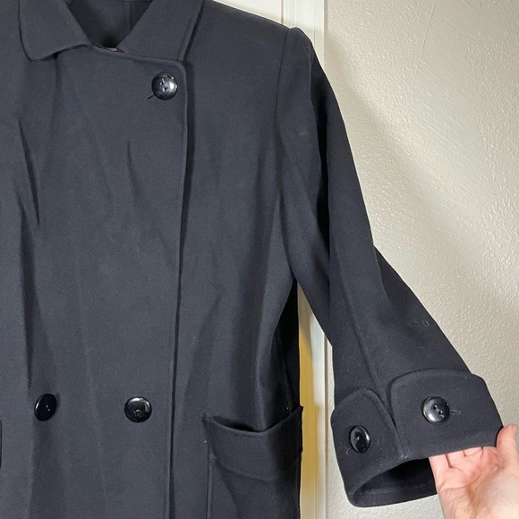 Vintage Salvatore Ferragamo Womens Asymmetrical Button Wool Coat Jacket Overcoat - Picture 12 of 15